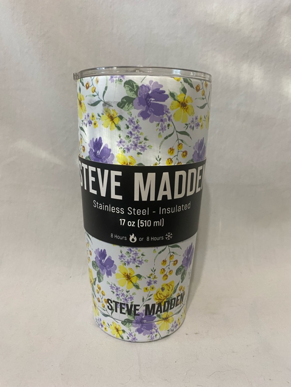 Steve Madden Floral Stainless Steel Tumbler - Purple & Yellow